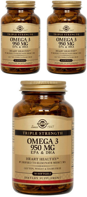 솔가 트리플 스트렝스 오메가 3 950mg 소프트젤, 50정, 3개