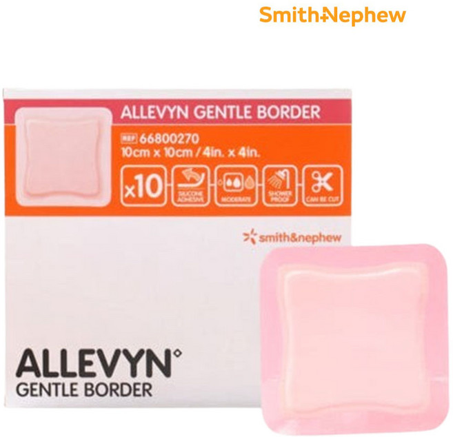 알레빈 젠틀보더 10cmx10cm (10매) 실리콘반창고 상처 욕창밴드 스미스앤드네퓨, 10개입, 1개