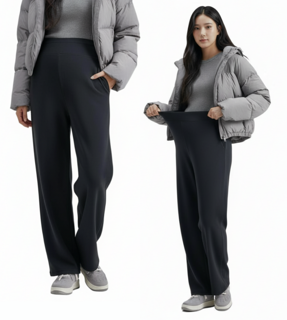 컬러인베리 봄 가을 임산부 니트 와이드 복대형 팬츠