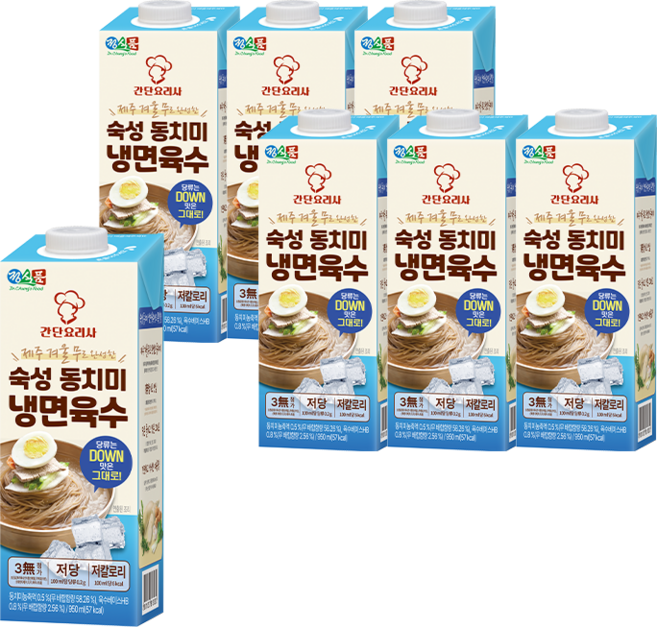 정식품 간단요리사 숙성 동치미 냉면 육수, 6개, 950ml