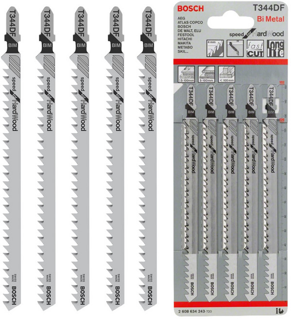 보쉬 직소날(목재용) T344DF 2608634243 5개입, 단품
