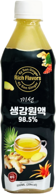 [국내유일 GI 인증] 끼선 생강원액 100%, 1개, 500ml