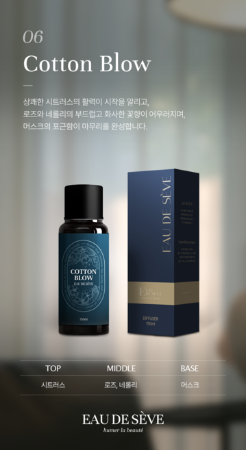 오드세브 자동차 디퓨저 수입 차량용 디퓨저 외제차 방향제 리필용 150ML 단품, 1개, 코튼블로우