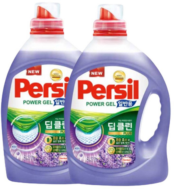 퍼실 라벤더젤 플러스 액상세제 본품 일반용, 2.7L, 2개