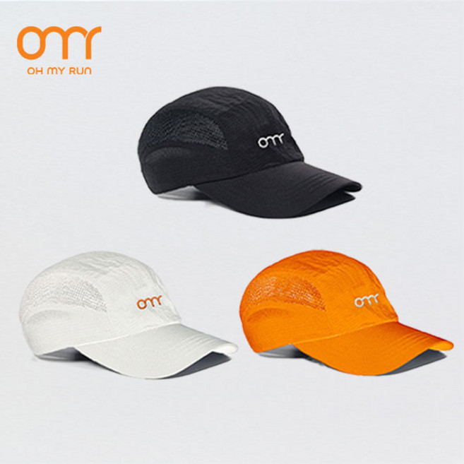 오마이런 마라톤 모자 런닝캡 트레일러닝 메쉬 여름 운동모자, 블랙