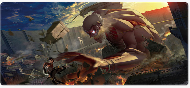 진격의거인 애니 가챠 마우스장패드 L 2XL 데스크매트, 06 진격의거인 2XL(900x400x4mm), 1개