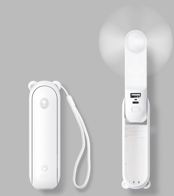 지수라이프 핸디형 선풍기 3in1 접이식 휴대용 선풍기 F8 F8X, 화이트