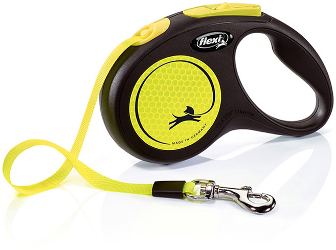 플렉시 반려동물 자동목줄, 옐로우 5m, 1개