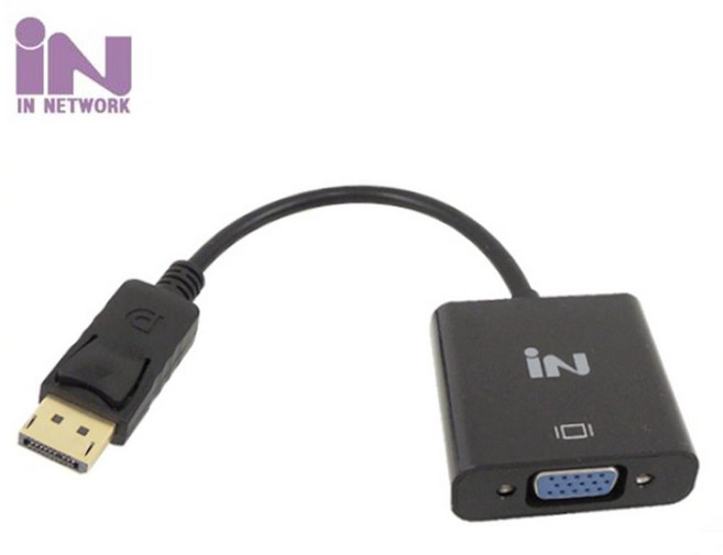 IN NETWORK DP to RGB(VGA) 무전원 컨버터 IN-DPV15, 1개