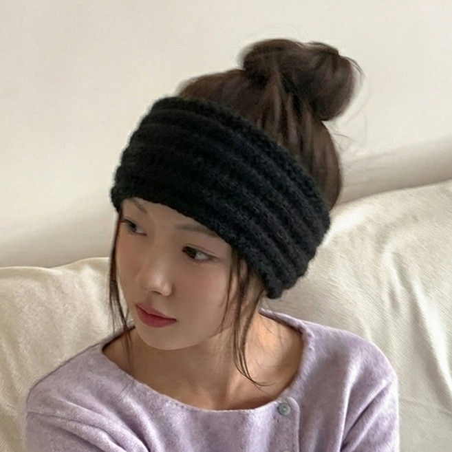 블루씨티 리브엘 꼬임 와이드 니트 반다나 헤어밴드