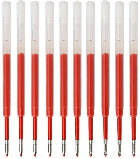 파커 펜용 볼펜 리필 미디엄 포인트 블랙 잉크로드 문구 사무용품, 1개, 리드 색상: 10. 10 PCS Red Refills