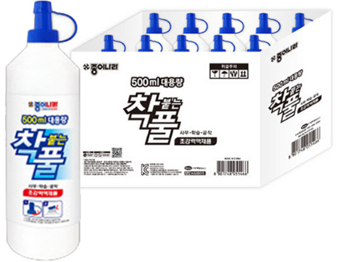 종이나라 착 붙는 착풀 액체풀 500ml (10개입), 단품, 1개