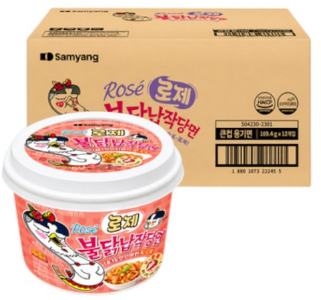 - 로제불닭납작당면 169g x 12입, 12개