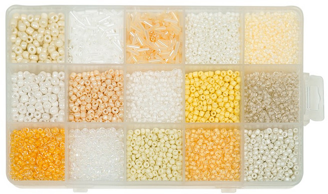 디어플레이스 비즈 공예 팔찌 만들기 시드비즈 재료, 1개, 06 크림 옐로우_15색