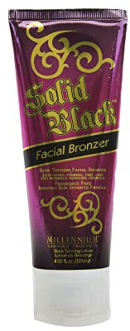 Millennium Tanning 솔리드 블랙 페이셜 브론저 페이스용 스킨 퍼밍 태닝 로션 4온스, 1개