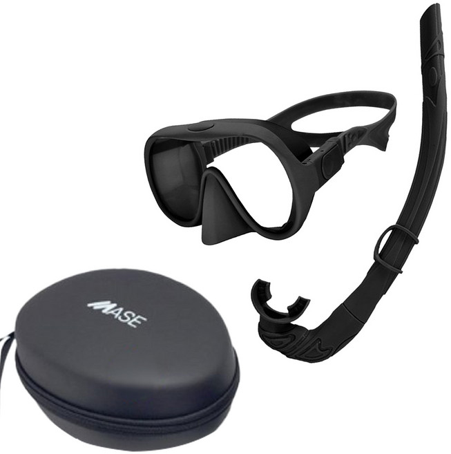 쉬핑 스노쿨링마스크 일안식 소프티 수경 마스크, 블랙