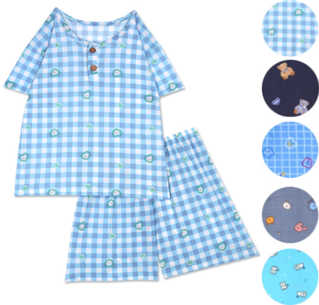 유아 키즈 냉감 파자마 세트 상하세트 잠옷 아동 주니어 반팔 잠옷