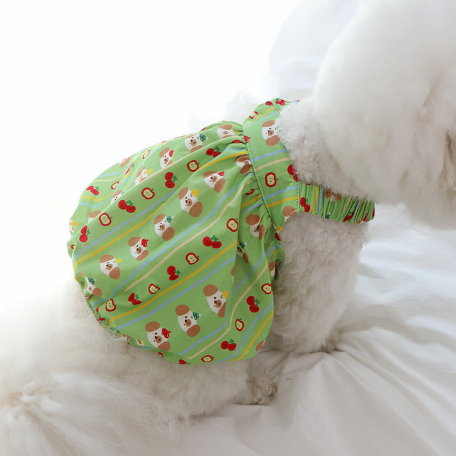 유앤펫 그린 프룻 퍼피 나시 중형견 대형견옷, 1개, One Color