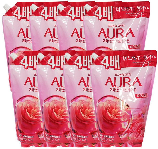 샤프란 아우라 AURA 초고농축 섬유유연제 리필 1.7LX8개입(1박스), 1.7L, 8개