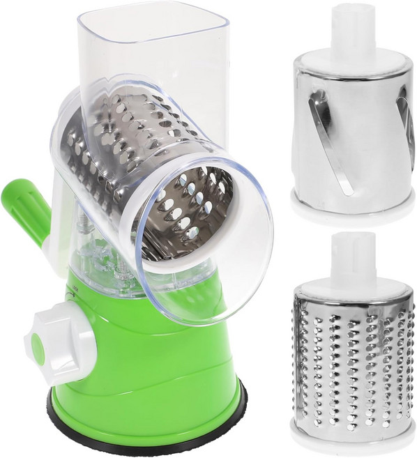 프레티 스파이럴라이저 야채 슬라이서 스테인리스 로터리 블레이드 수동 핸드 채퍼로 안전한 야채와 과일을 쉽게 청소할 수 있습니다