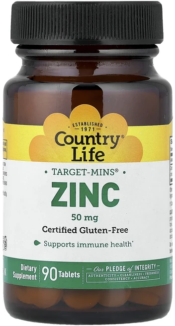 단백질 비타민 철분 마그내슘 칼슘 Country Life Target-Mins 아연 50mg 90정 고루고루섭취해주세요, CountryLifeTargetMins아연50mg90정, 1개 - 쿠팡