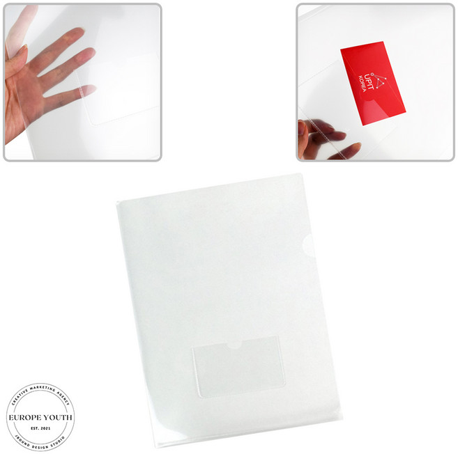 명함꽂을수있는 A4 L자 투명 파일 10개 명함 포켓 엘홀더 부동산 문서 보관 화일