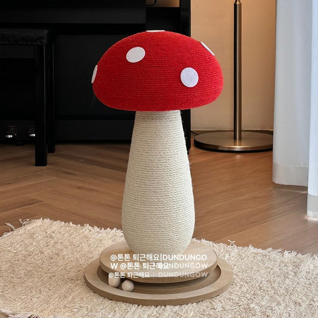 고양이 버섯 수직 스크래처 스크래쳐 장난감, 긴 버섯 회전판