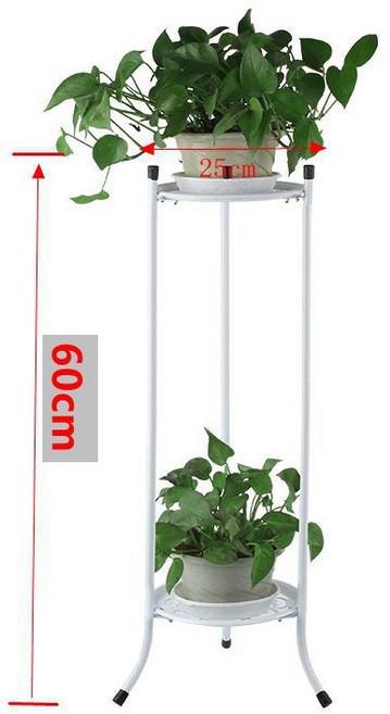 티지피 2단 철제 화분받침대 선반 화분스탠드, 1개, 화이트