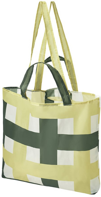 [이케아] SKYNKE 슁케 장바구니 스트라이프/블랙 화이트 45x36 cm 105.176.77, 1개