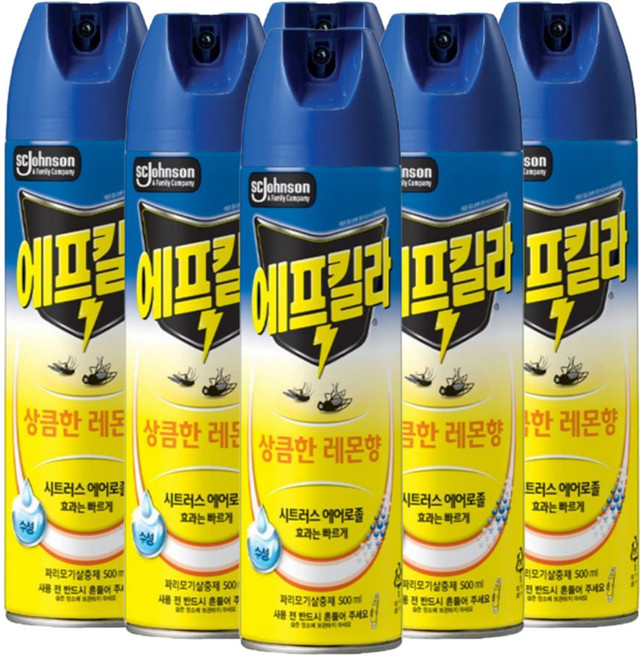 에프킬라 시트러스 에어로솔 상큼한 레몬향, 6개