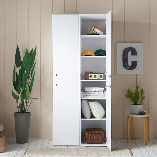 일송가구 300 400 500 바바 키큰 틈새장 옷장 거울장 수납장, 바바 500 화이트