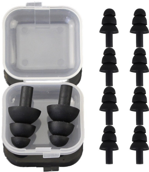 에쉬울프 수영 실리콘 귀마개 소음방지 10개, 블랙