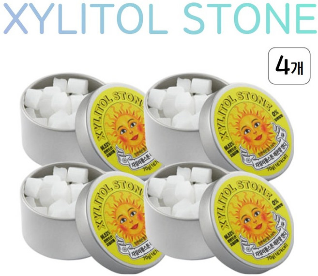 자일리톨스톤 캔디 레몬, 70g, 4개