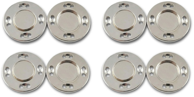 모바스 스냅단추 강력 자석 단추 세트, 4개, 실버