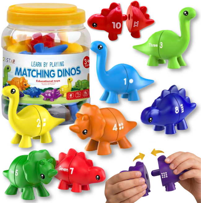 루미오 공룡 몬테소리 넘버 매칭 블럭 숫자 짝맞추기 유아 교구 KC인증, 1개