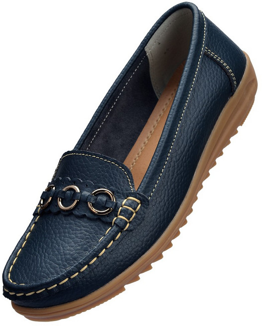 발편한 볼넓은 봄 가을 여성 소가죽 단화 슬립온 로퍼 플랫슈즈 효도화 유니폼화 근무화 DM1004