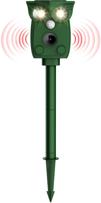 시미사 태양광 초음파 해충퇴치기 야생동물 쥐 박쥐 멧돼지 고라니 퇴치 적외선탐지동물 퇴치기 LED 경광등, HT-868(녹색)