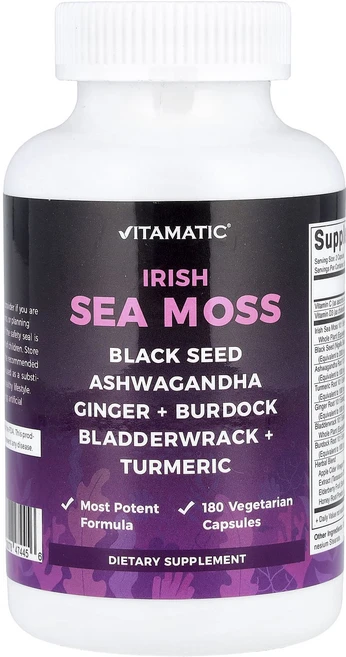 매우편하고 Vitamatic 아이리쉬 바다 이끼 베지 캡슐 180정 끝내주게잘나가는상품, Vitamatic아이리쉬바다이끼베지캡슐180정, 1개 - 쿠팡