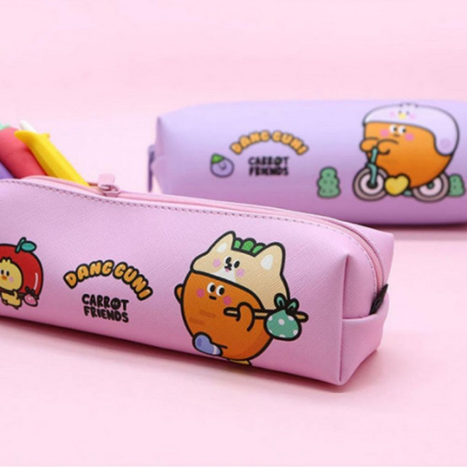 당근친구들 사각 중등 필통 입학 화장품 학생 초등 핑크풋, 1개, 상세페이지 참조