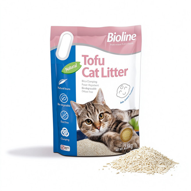 Bioline 고양이 두부모래 빠른응고 저먼지 사막화방지 7L, Baby Powder Flavor, 1팩
