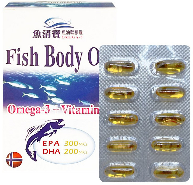 魚清寶 Omega-3魚油軟膠囊 EPA+DHA+維生素E, 1個, 100顆