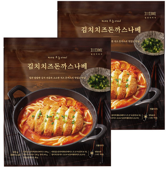 일상적미식 김치치즈돈까스나베, 2개, 550g