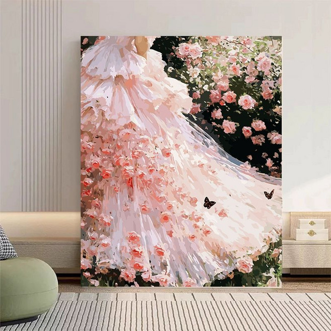 DIY 유화그리기 위메이크페인팅 인테리어 명화그리기 아트, 40x50cm 순수 캔버스, 장미 인형 60색, 1개