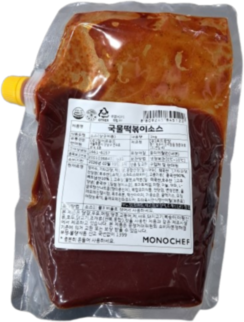 바이오마켓_모노쉐프 푸드공방 매콤달콤 국물떡볶이소스 1kg, 4개