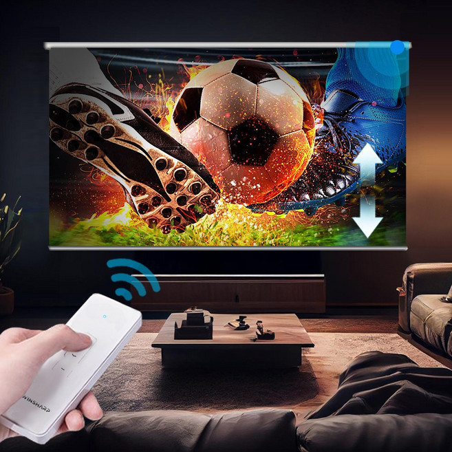 윈샵 무선 전동 형 빔 스크린 프로젝터, 120인치(254x193), 리모컨포함