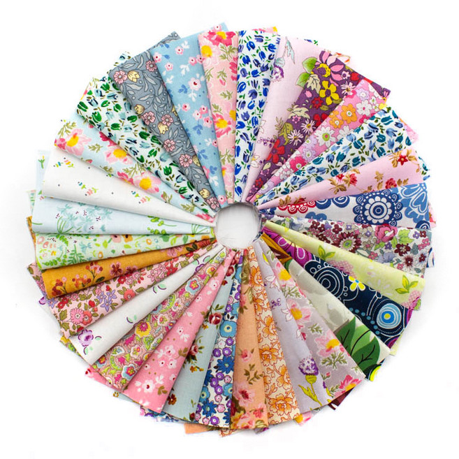 엔틱 플라워 원단패키지 4398 (100종 10*10cm), 컬러믹스, 1개