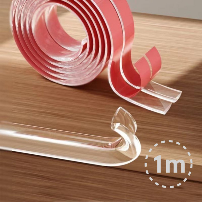 리프트앤 잘라쓰는 실리콘 모서리 가드 테이프형 1M, 투명, 1개