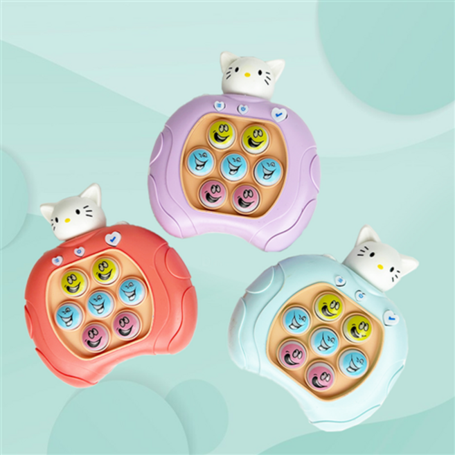재밌는 스피드 푸쉬팝 게임기 푸시팝 스피드킹 토끼 고양이 우주인 팝잇게임기 뽁뽁이 장난감 선물, 캣, 1개