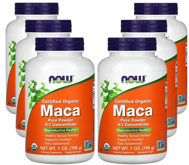 나우 푸드 유기농 인증 마카 순수 분말 (7oz), 6개, 198g - 쿠팡