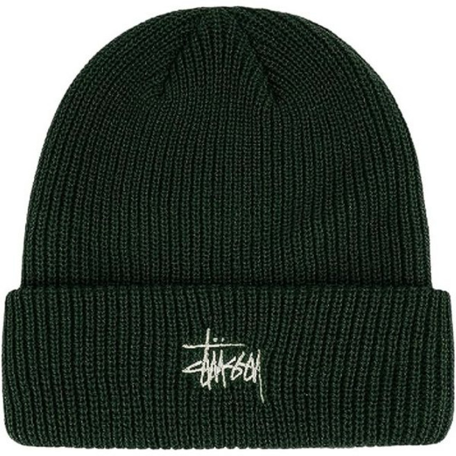 Stussy 1321019 베이직 자수 로고 니트 캡 비니 3COLORS 포레스트